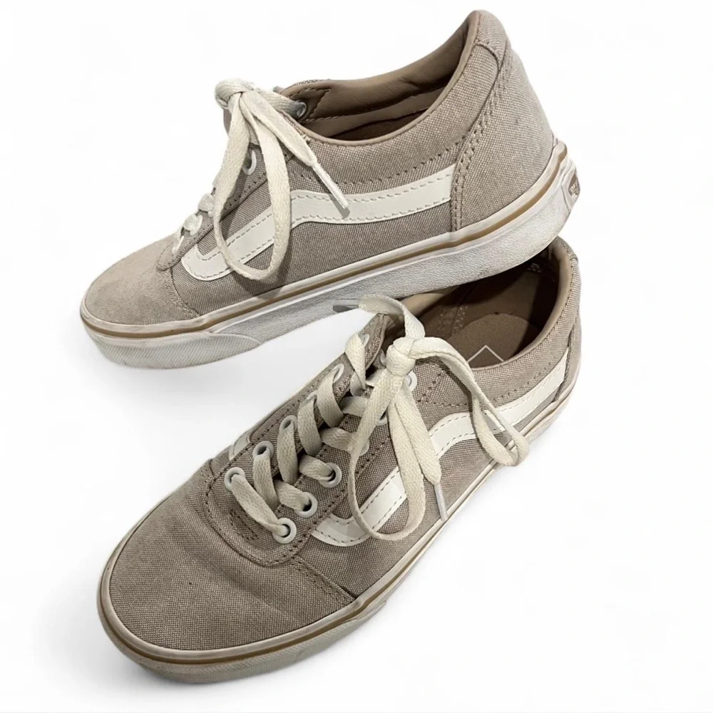 Beige Canvas Vans Sneakers